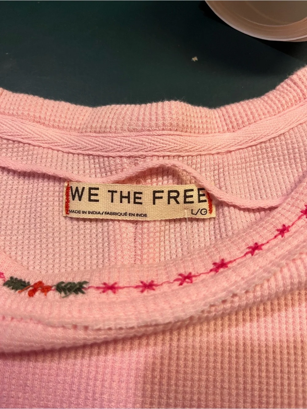 Free People Pink 'Meowy Christmas' Cat Graphic Tee - Pink (313)